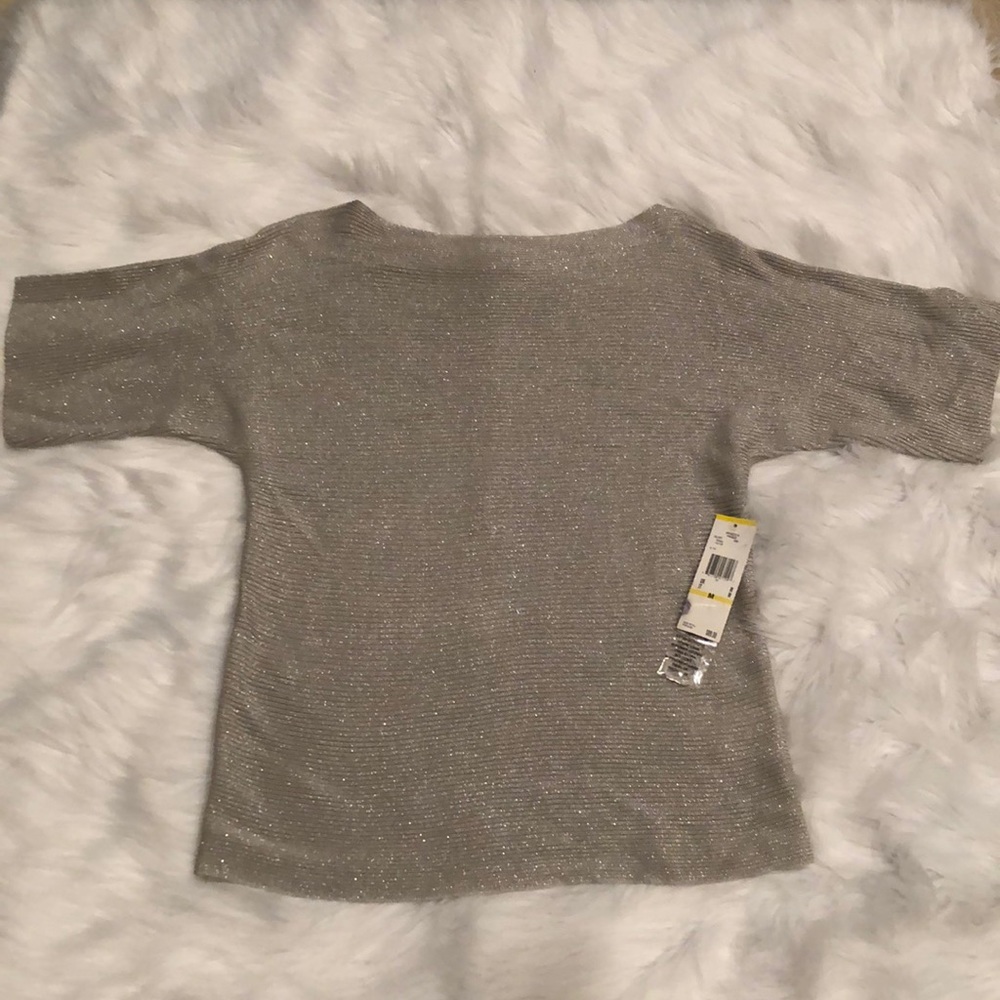 Anne Klein Silver Sparkle Tunic NEW